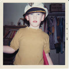 in a sailor hat